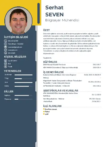 Bilgisayar Mühendisi CV Örnekleri cv indir